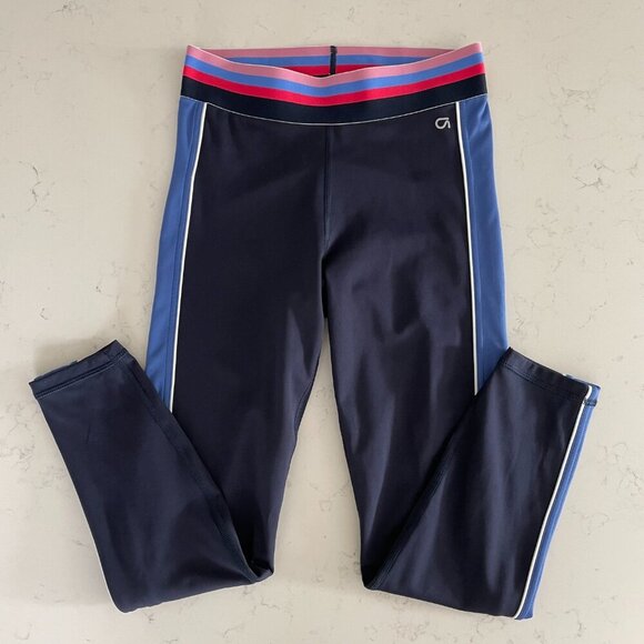 Gap Fit Eclipse Side Stripe Paneled 7/8 Length Leggings Blue White Sz S - Picture 2 of 9